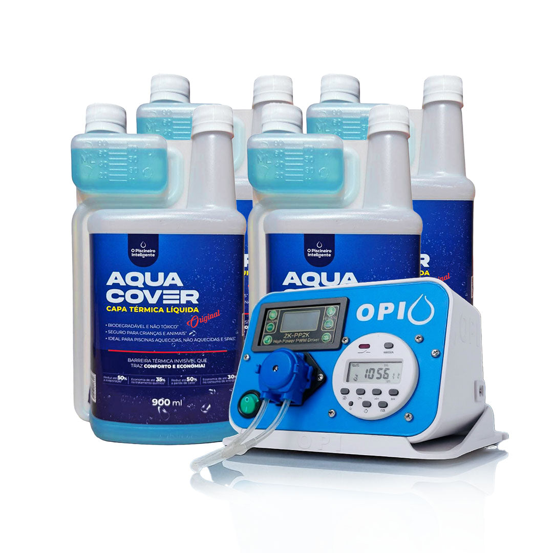 KIT 4UN AQUA COVER 900ML + BOMBA DOSADORA – O Piscineiro Inteligente